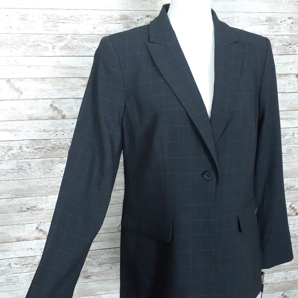 Calvin Klein Womens Suit Jacket Blazer Checked D - Picture 3 of 8